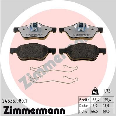 Brake Pad Set, disc brake ZIMMERMANN 24535.980.1