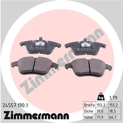 Brake Pad Set, disc brake ZIMMERMANN 24557.190.1