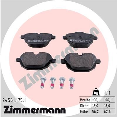 Brake Pad Set, disc brake ZIMMERMANN 24561.175.1