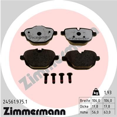 Brake Pad Set, disc brake ZIMMERMANN 24561.975.1