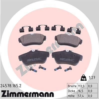 Brake Pad Set, disc brake ZIMMERMANN 24578.165.2