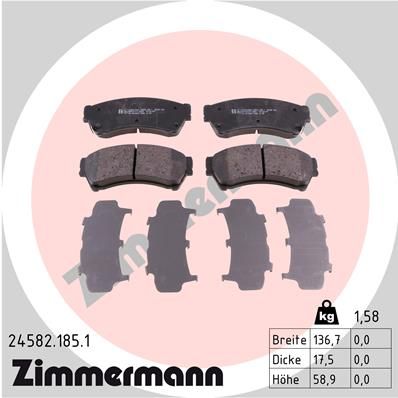 Brake Pad Set, disc brake ZIMMERMANN 24582.185.1