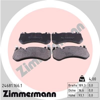 Brake Pad Set, disc brake ZIMMERMANN 24681.166.1