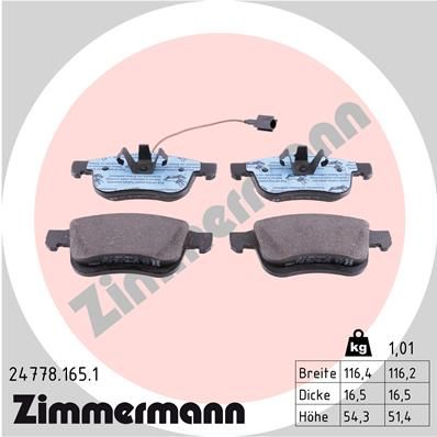 Brake Pad Set, disc brake ZIMMERMANN 24778.165.1