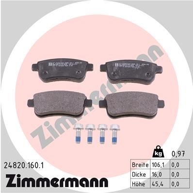 Brake Pad Set, disc brake ZIMMERMANN 24820.160.1