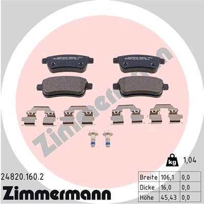 Brake Pad Set, disc brake ZIMMERMANN 24820.160.2