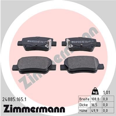 Brake Pad Set, disc brake ZIMMERMANN 24885.165.1