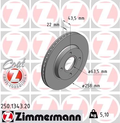 Brake Disc ZIMMERMANN 250.1343.20