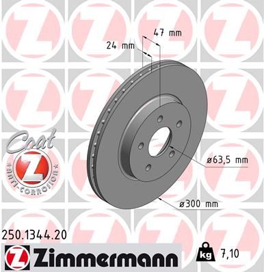 Brake Disc ZIMMERMANN 250.1344.20