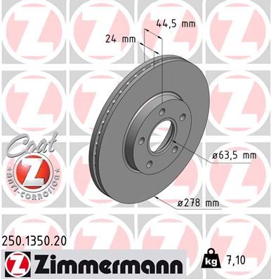 Brake Disc ZIMMERMANN 250.1350.20