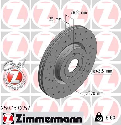 Brake Disc ZIMMERMANN 250.1372.52