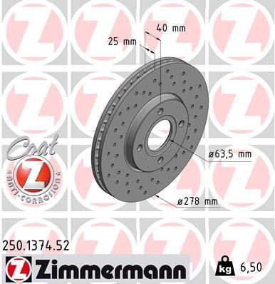 Brake Disc ZIMMERMANN 250.1374.52