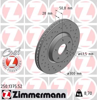 Brake Disc ZIMMERMANN 250.1375.52