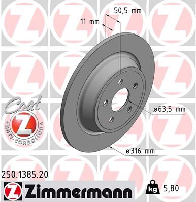 Brake Disc ZIMMERMANN 250.1385.20