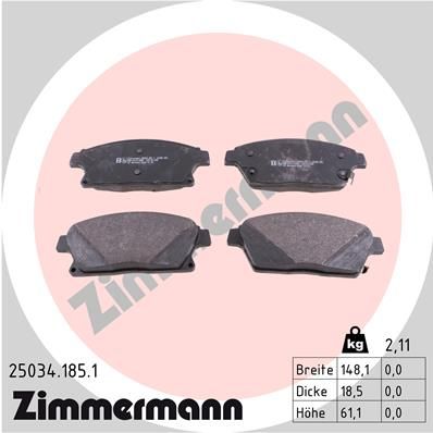 Brake Pad Set, disc brake ZIMMERMANN 25034.185.1