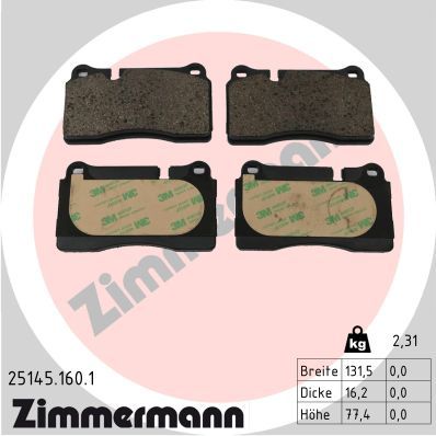 Brake Pad Set, disc brake ZIMMERMANN 25145.160.1