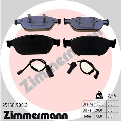 Brake Pad Set, disc brake ZIMMERMANN 25158.900.2