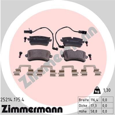 Brake Pad Set, disc brake ZIMMERMANN 25214.175.4