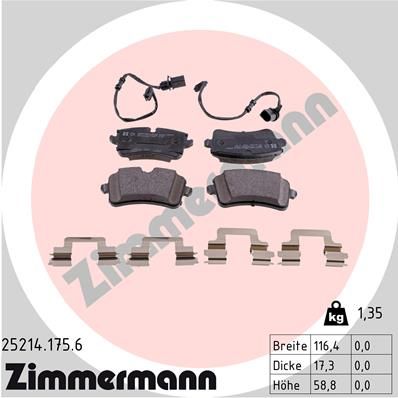 Brake Pad Set, disc brake ZIMMERMANN 25214.175.6