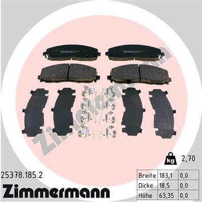 Brake Pad Set, disc brake ZIMMERMANN 25378.185.2