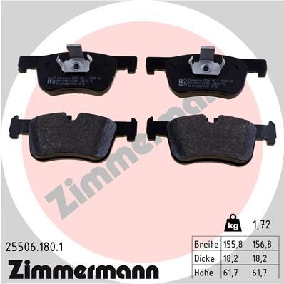 ZIMMERMANN 25506.180.1 Brake Pad Set, disc brake