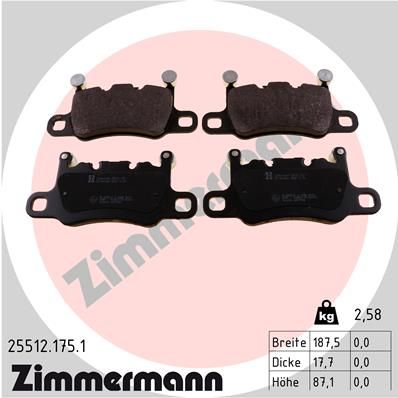 Brake Pad Set, disc brake ZIMMERMANN 25512.175.1