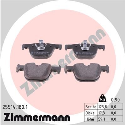 Brake Pad Set, disc brake ZIMMERMANN 25514.180.1