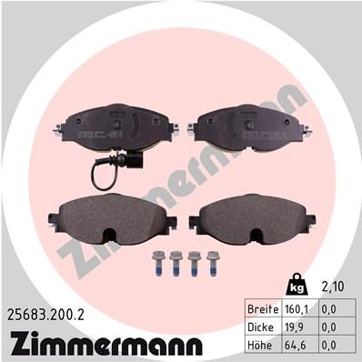 Brake Pad Set, disc brake ZIMMERMANN 25683.200.2