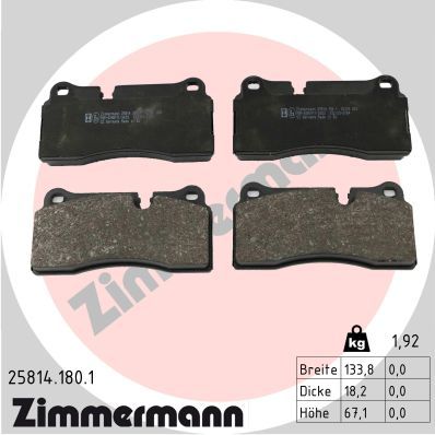 ZIMMERMANN 25814.180.1 Brake Pad Set, disc brake