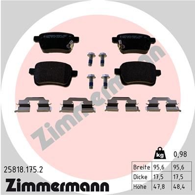 ZIMMERMANN 25818.175.2 Brake Pad Set, disc brake