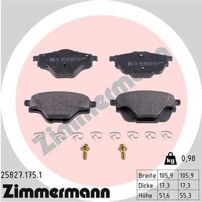 Brake Pad Set, disc brake ZIMMERMANN 25827.175.1