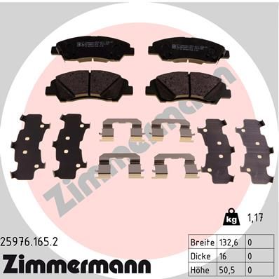 ZIMMERMANN 25976.165.2 Brake Pad Set, disc brake