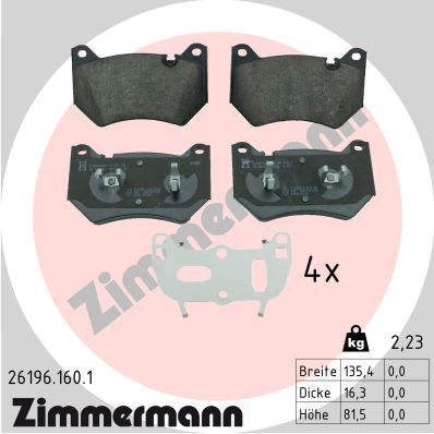 ZIMMERMANN 26196.160.1 Brake Pad Set, disc brake