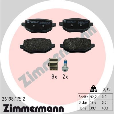 Brake Pad Set, disc brake ZIMMERMANN 26198.175.2