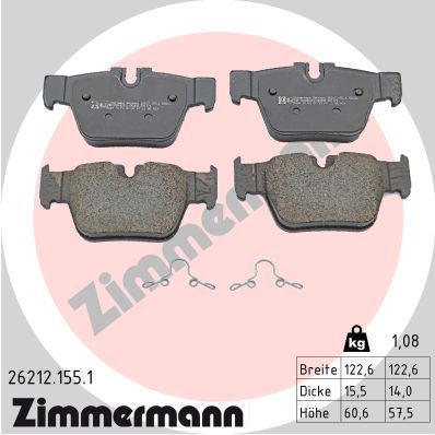 Brake Pad Set, disc brake ZIMMERMANN 26212.155.1