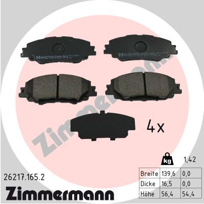 Brake Pad Set, disc brake ZIMMERMANN 26217.165.2