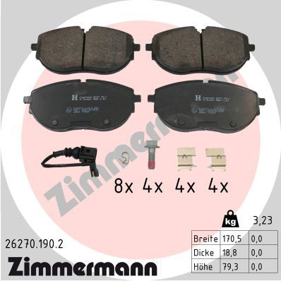 Brake Pad Set, disc brake ZIMMERMANN 26270.190.2