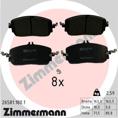 Brake Pad Set, disc brake ZIMMERMANN 26581.180.1