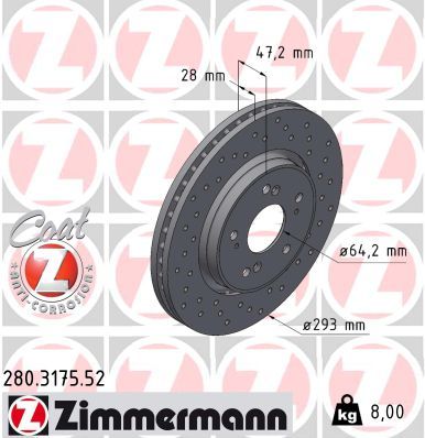 ZIMMERMANN 280.3175.52 Brake Disc