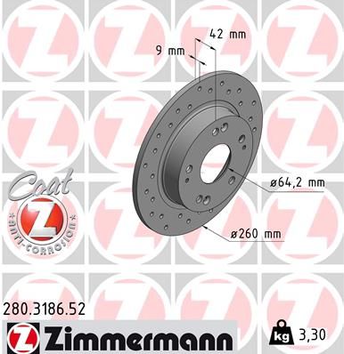 Brake Disc ZIMMERMANN 280.3186.52