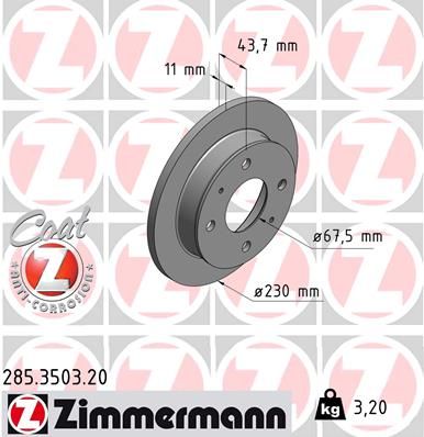 Brake Disc ZIMMERMANN 285.3503.20