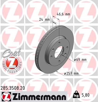 Brake Disc ZIMMERMANN 285.3508.20