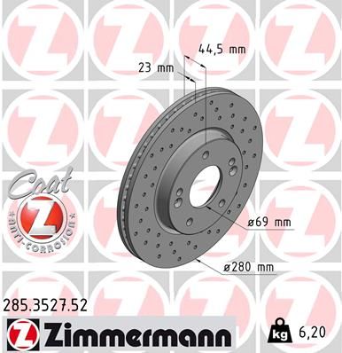 Brake Disc ZIMMERMANN 285.3527.52