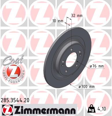 Brake Disc ZIMMERMANN 285.3544.20