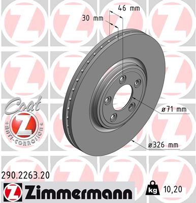 Brake Disc ZIMMERMANN 290.2263.20