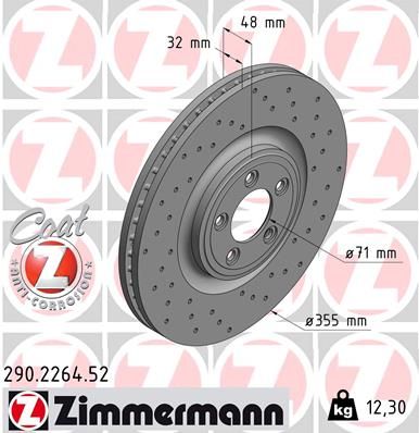 Brake Disc ZIMMERMANN 290.2264.52