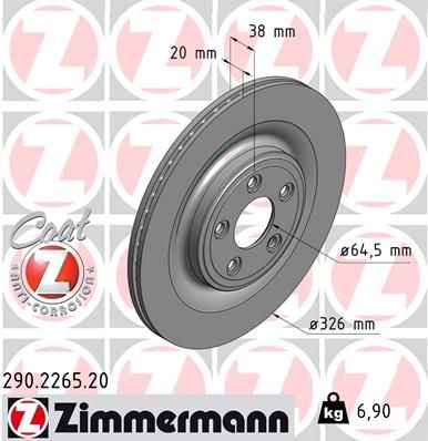 Brake Disc ZIMMERMANN 290.2265.20