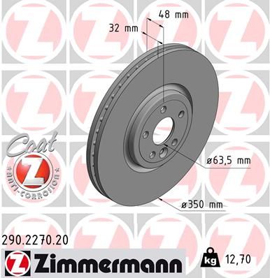 Brake Disc ZIMMERMANN 290.2270.20