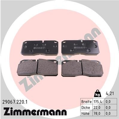 Brake Pad Set, disc brake ZIMMERMANN 29067.220.1