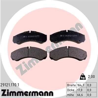 ZIMMERMANN 29121.170.1 Brake Pad Set, disc brake